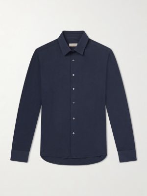 Travel Slim-Fit Cutaway-Collar Stretch-Cotton Jersey Shirt Travel Slim-Fit Cutaway-Collar Stretch-Cotton Jersey Shirt