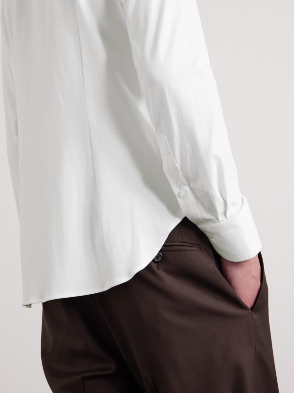 Travel Slim-Fit Cutaway-Collar Stretch-Cotton Jersey Shirt - CU Travel Slim-Fit Cutaway-Collar Stretch-Cotton Jersey Shirt - CU
