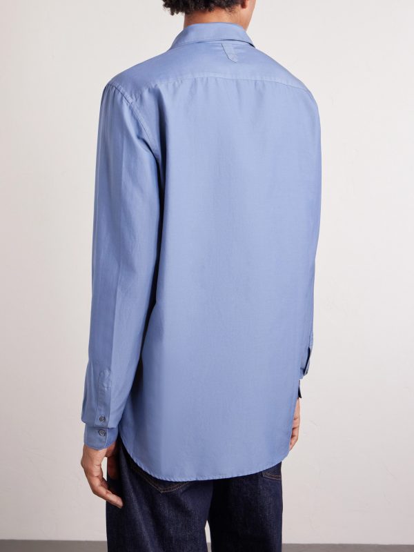 Garment-Dyed Cotton and Silk-Blend Shirt - BK Garment-Dyed Cotton and Silk-Blend Shirt - BK