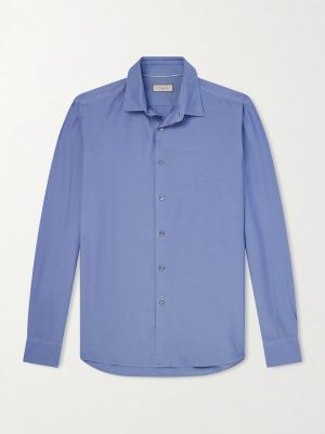 Garment-Dyed Cotton and Silk-Blend Shirt Garment-Dyed Cotton and Silk-Blend Shirt