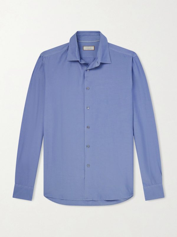 Garment-Dyed Cotton and Silk-Blend Shirt Garment-Dyed Cotton and Silk-Blend Shirt