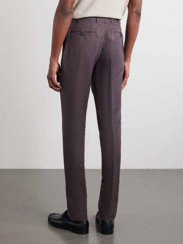 Straight-Leg Linen and Silk-Blend Suit Trousers - BK