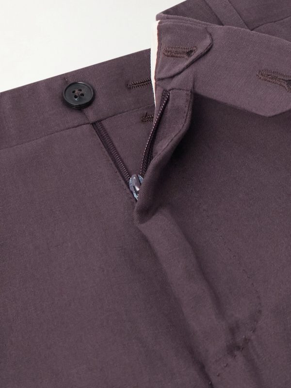 Straight-Leg Linen and Silk-Blend Suit Trousers - E1