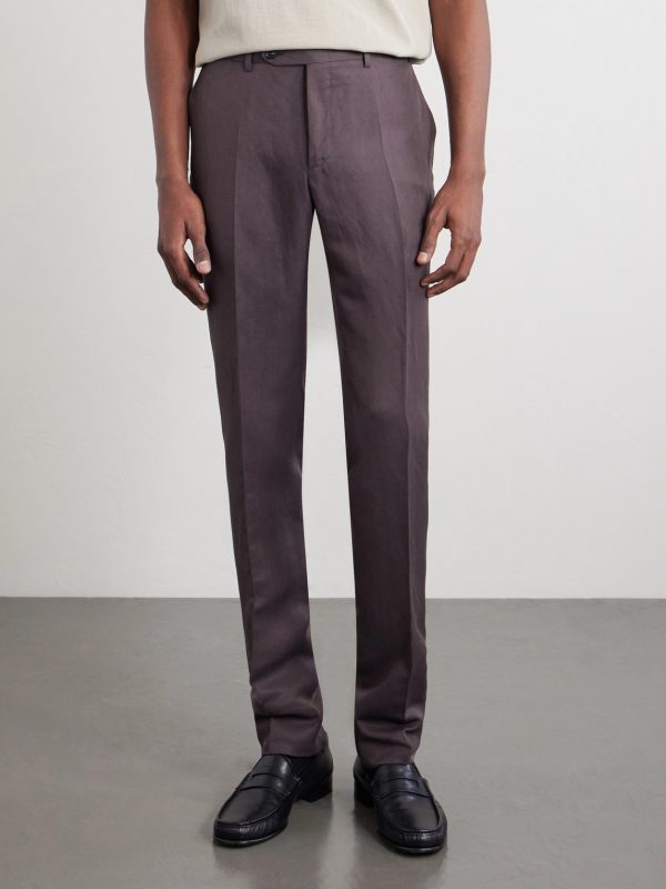 Straight-Leg Linen and Silk-Blend Suit Trousers - FR