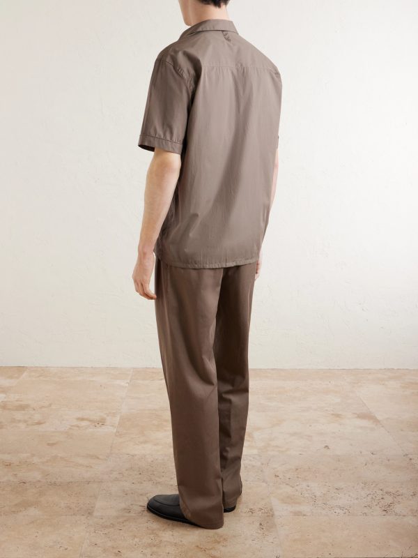 Straight-Leg Pleated Cotton-Blend Gabardine Trousers - BK Straight-Leg Pleated Cotton-Blend Gabardine Trousers - BK