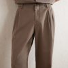 Straight-Leg Pleated Cotton-Blend Gabardine Trousers - CU Straight-Leg Pleated Cotton-Blend Gabardine Trousers - CU