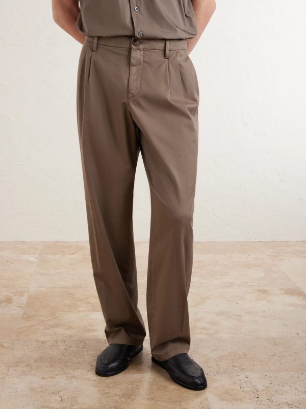 Straight-Leg Pleated Cotton-Blend Gabardine Trousers - FR Straight-Leg Pleated Cotton-Blend Gabardine Trousers - FR