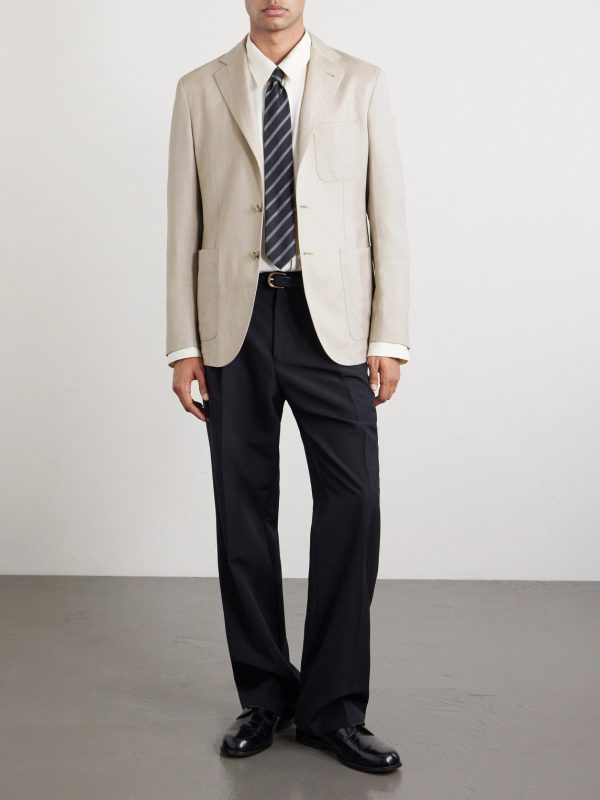 Wool and Linen-Blend Blazer - OU Wool and Linen-Blend Blazer - OU