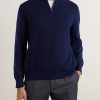 Honeycomb-Knit Cotton Half-Zip Sweater - FR Honeycomb-Knit Cotton Half-Zip Sweater - FR