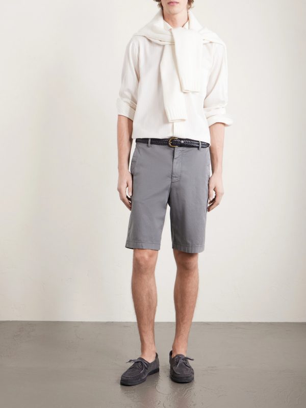 Straight-Leg Stretch Cotton-Blend Shorts - OU
