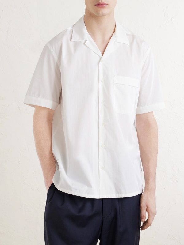 Camp-Collar Cotton Shirt - FR