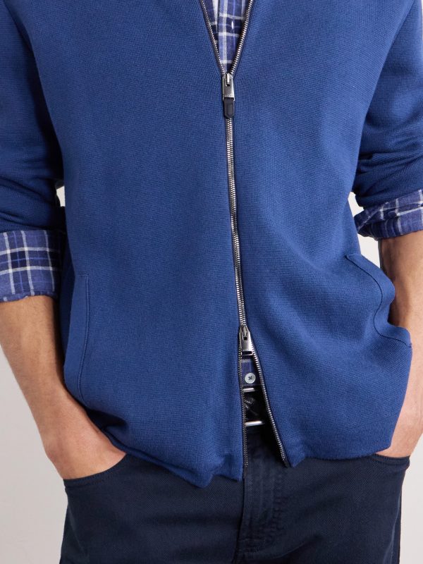 Cotton and Modal-Blend Zip-Up Cardigan - CU Cotton and Modal-Blend Zip-Up Cardigan - CU