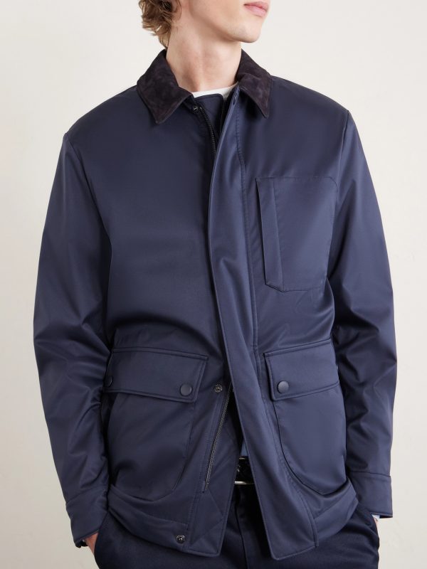 Suede-Trimmed Shell Jacket - CU Suede-Trimmed Shell Jacket - CU