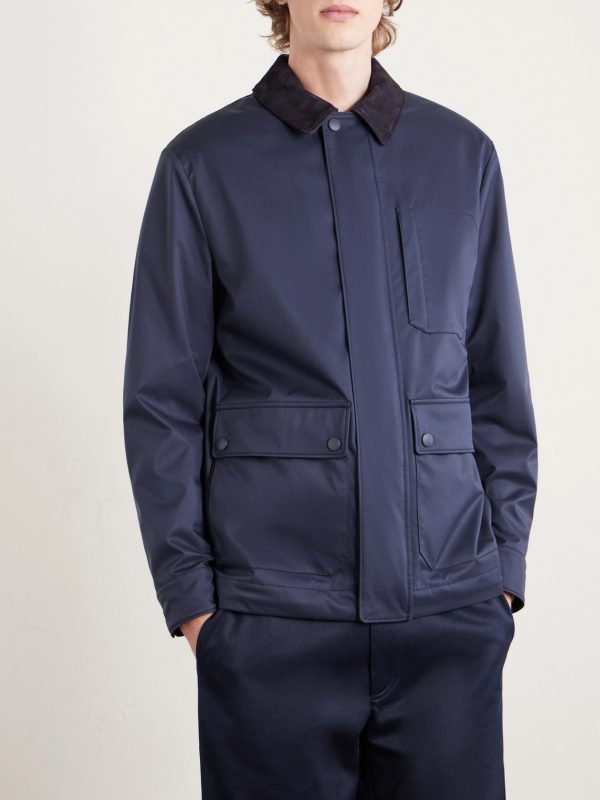 Suede-Trimmed Shell Jacket - FR Suede-Trimmed Shell Jacket - FR