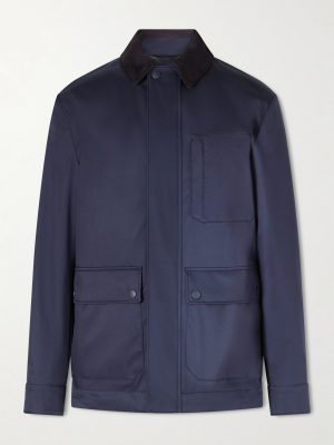 Suede-Trimmed Shell Jacket Suede-Trimmed Shell Jacket