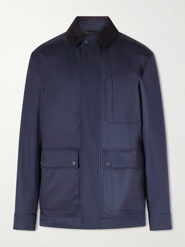 Suede-Trimmed Shell Jacket Suede-Trimmed Shell Jacket