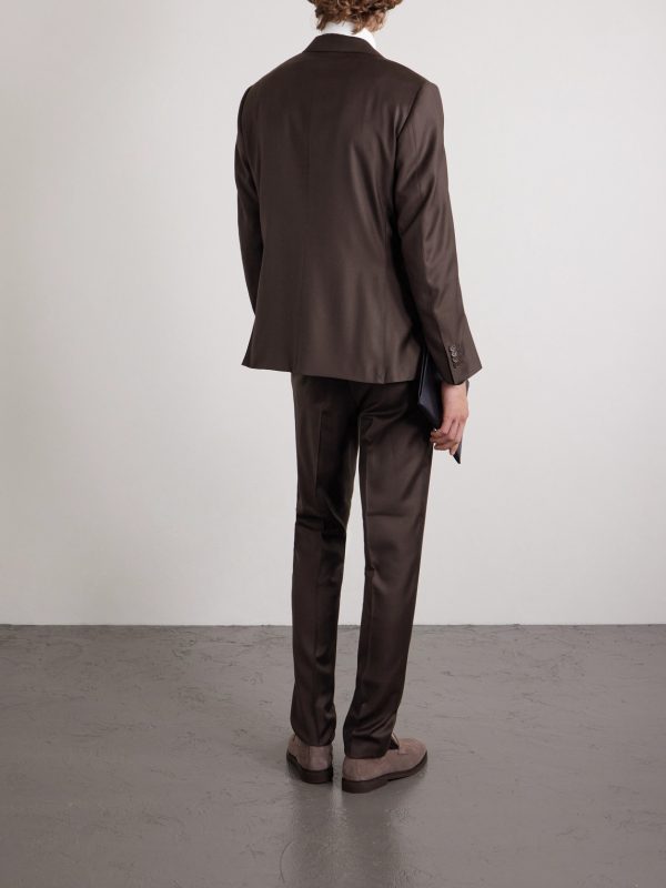 Double-Breasted Wool-Twill Suit Jacket - BK Double-Breasted Wool-Twill Suit Jacket - BK