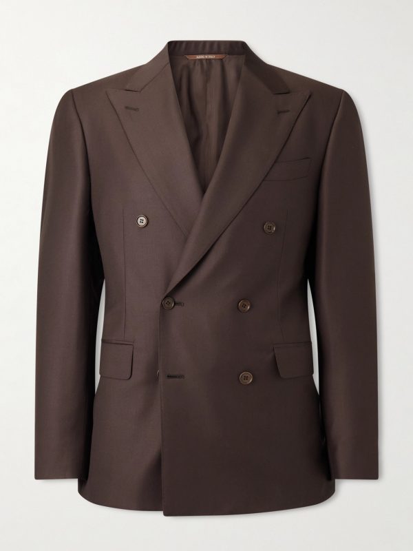 Double-Breasted Wool-Twill Suit Jacket Double-Breasted Wool-Twill Suit Jacket