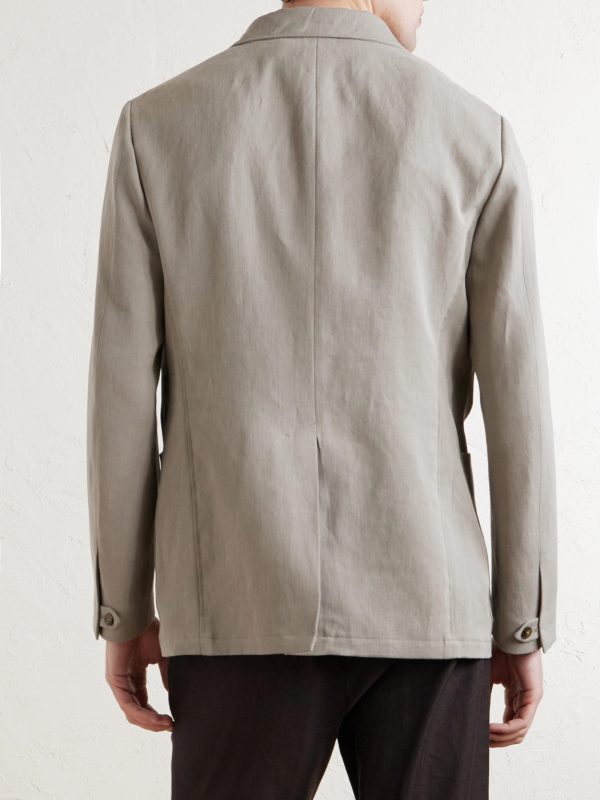 Cotton-Blend Single-Breasted Blazer - BK