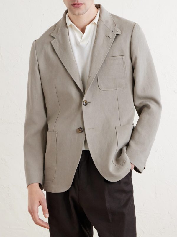 Cotton-Blend Single-Breasted Blazer - FR