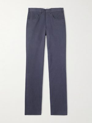 Straight-Leg Cotton-Twill Trousers