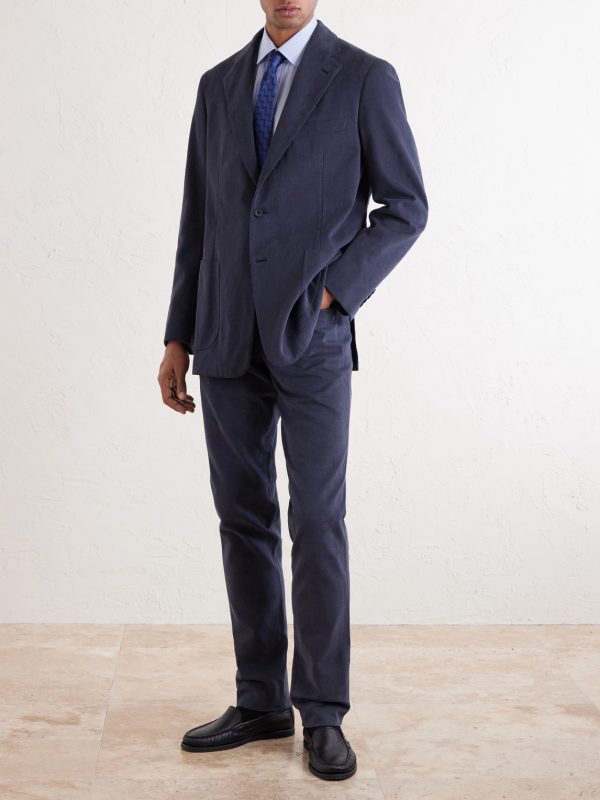 Straight-Leg Cotton-Twill Trousers - OU Straight-Leg Cotton-Twill Trousers - OU