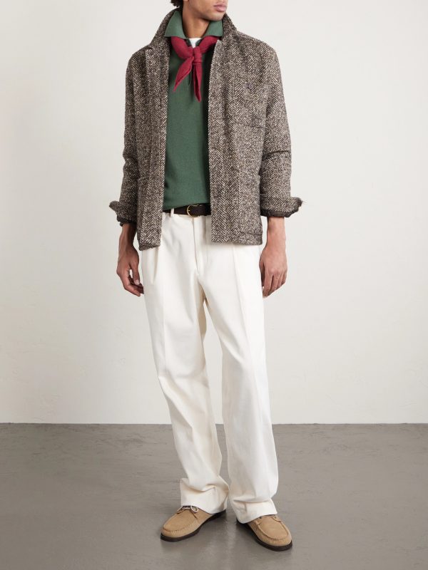 Wool and Cashmere-Blend Polo Shirt - OU Wool and Cashmere-Blend Polo Shirt - OU