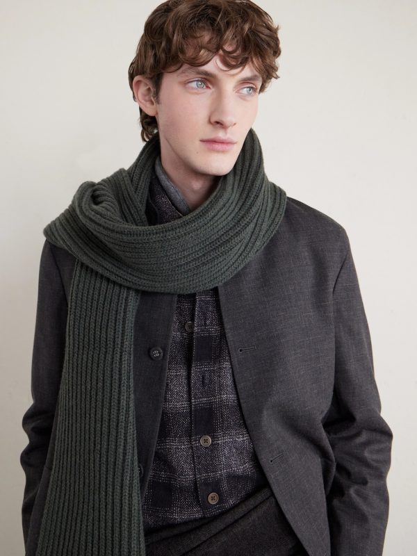 Ribbed Wool and Cashmere-Blend Scarf - OU Ribbed Wool and Cashmere-Blend Scarf - OU