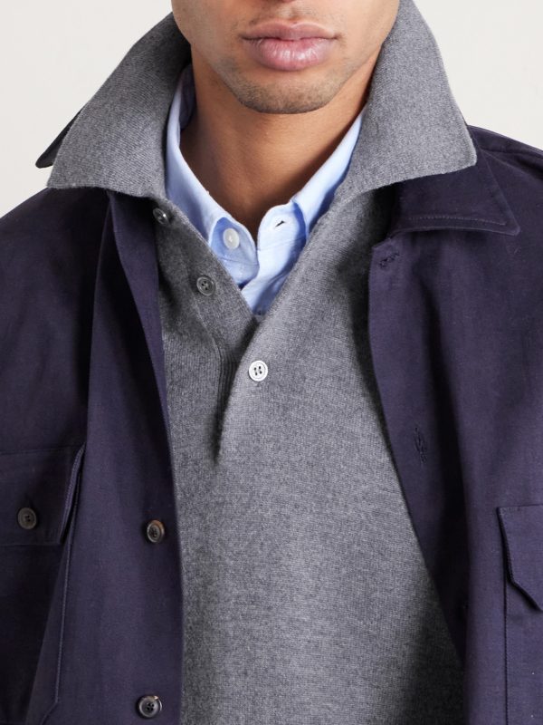 Wool and Cashmere-Blend Polo Shirt - CU Wool and Cashmere-Blend Polo Shirt - CU