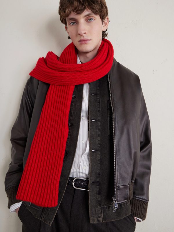 Ribbed Wool and Cashmere-Blend Scarf - CU Ribbed Wool and Cashmere-Blend Scarf - CU