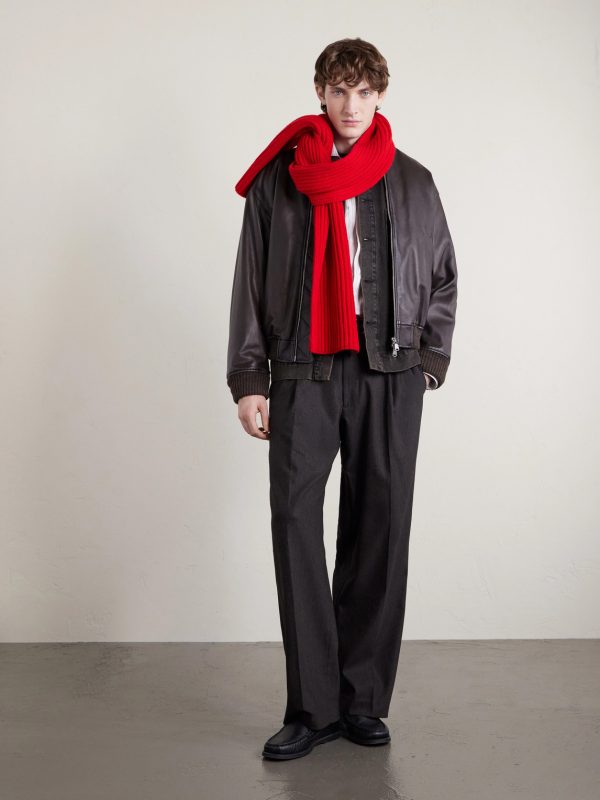 Ribbed Wool and Cashmere-Blend Scarf - OU Ribbed Wool and Cashmere-Blend Scarf - OU