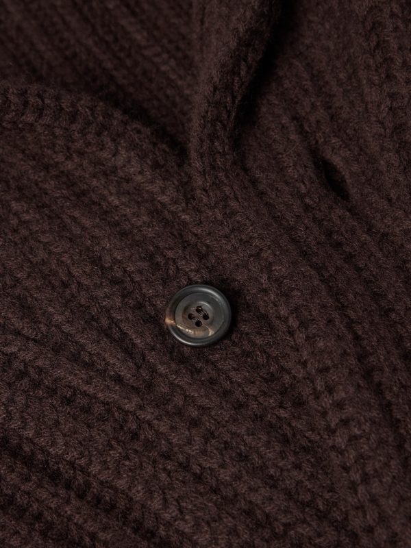 Shawl-Collar Ribbed-Knit Cashmere Cardigan - CU Shawl-Collar Ribbed-Knit Cashmere Cardigan - CU