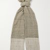 + Camoshita Frayed Checked Cashmere Scarf + Camoshita Frayed Checked Cashmere Scarf