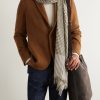 + Camoshita Frayed Checked Cashmere Scarf - OU + Camoshita Frayed Checked Cashmere Scarf - OU