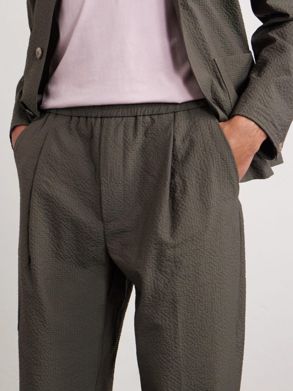 Straight-Leg Pleated Wool-Blend Seersucker Trousers - CU Straight-Leg Pleated Wool-Blend Seersucker Trousers - CU