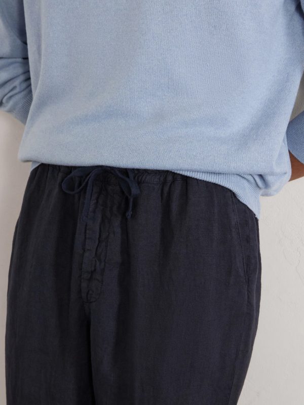 Mattia Straight-Leg Linen Drawstring Trousers - CU Mattia Straight-Leg Linen Drawstring Trousers - CU