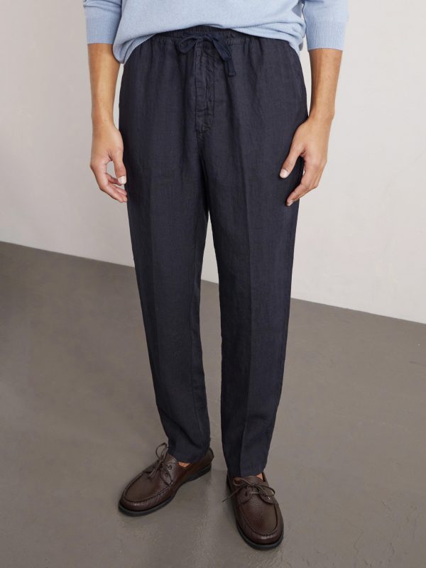 Mattia Straight-Leg Linen Drawstring Trousers - FR Mattia Straight-Leg Linen Drawstring Trousers - FR