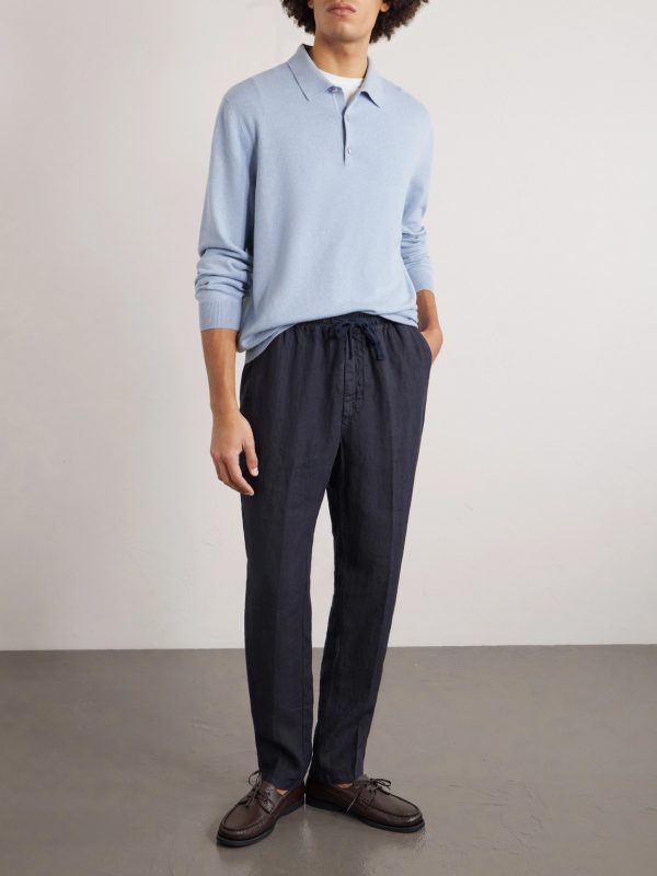 Mattia Straight-Leg Linen Drawstring Trousers - OU Mattia Straight-Leg Linen Drawstring Trousers - OU
