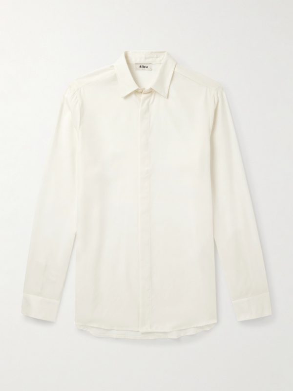 Henri Lyocell and Wool-Blend Flannel Shirt