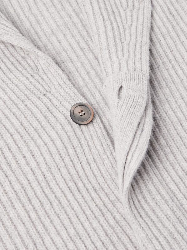 Shawl-Collar Ribbed Wool Cardigan - CU Shawl-Collar Ribbed Wool Cardigan - CU