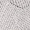 Shawl-Collar Ribbed Wool Cardigan - E1 Shawl-Collar Ribbed Wool Cardigan - E1