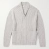 Shawl-Collar Ribbed Wool Cardigan Shawl-Collar Ribbed Wool Cardigan