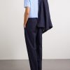Straight-Leg Pleated Wool-Blend Seersucker Trousers - BK Straight-Leg Pleated Wool-Blend Seersucker Trousers - BK