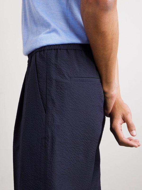 Straight-Leg Pleated Wool-Blend Seersucker Trousers - CU Straight-Leg Pleated Wool-Blend Seersucker Trousers - CU