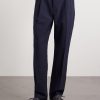 Straight-Leg Pleated Wool-Blend Seersucker Trousers - FR Straight-Leg Pleated Wool-Blend Seersucker Trousers - FR