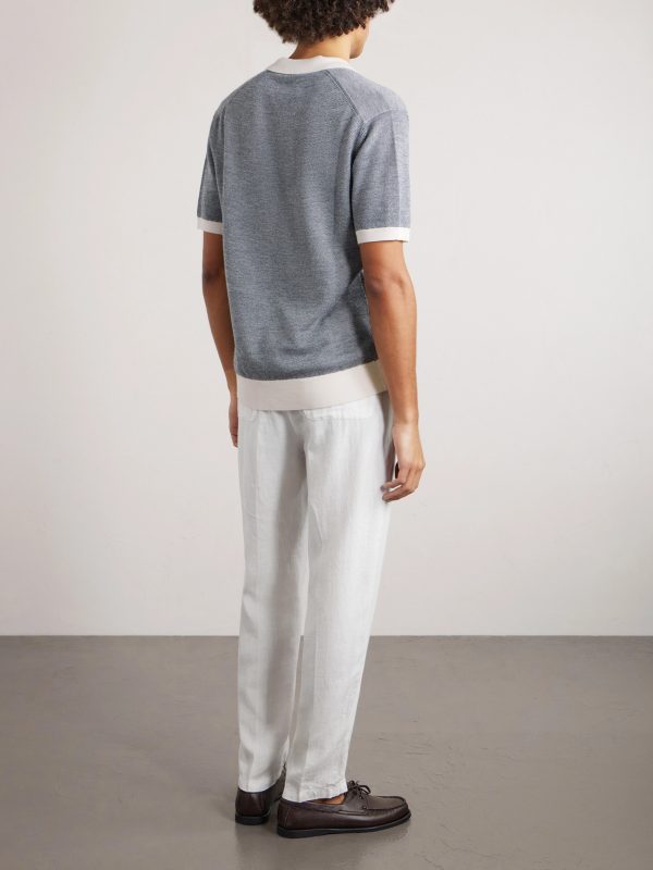 Mattia Straight-Leg Linen Drawstring Trousers - BK Mattia Straight-Leg Linen Drawstring Trousers - BK