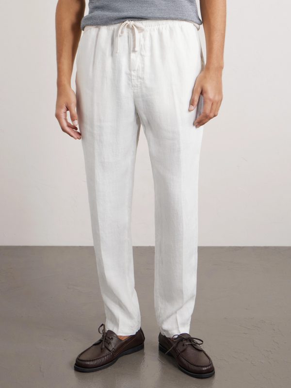 Mattia Straight-Leg Linen Drawstring Trousers - FR Mattia Straight-Leg Linen Drawstring Trousers - FR