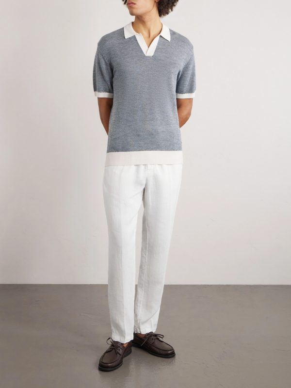 Mattia Straight-Leg Linen Drawstring Trousers - OU Mattia Straight-Leg Linen Drawstring Trousers - OU