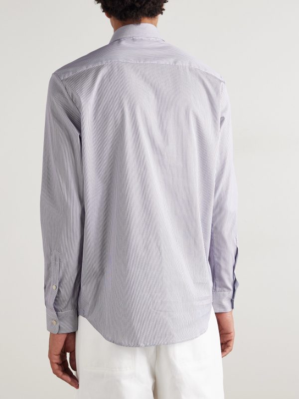 Scott Striped Cotton-Poplin Shirt - BK Scott Striped Cotton-Poplin Shirt - BK