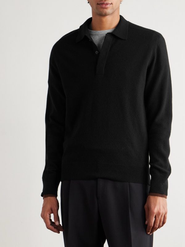 Wool and Cashmere-Blend Polo Shirt - FR